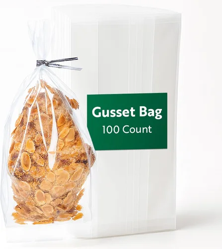 Miniatura 11 de Restaurantware Bag Tek - Bolsas con fuelle de 4 x 2.3 x 8 pulgadas, 100 bolsas de dulces sellables con calor, paquete seguro para alimentos