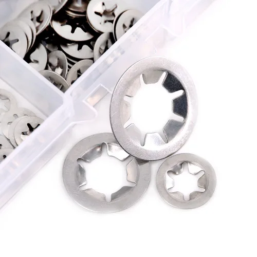 Miniatura 2 de Hilitchi Arandelas Starlock de dientes internos de acero inoxidable 304 de 180 piezas, arandelas de bloqueo de velocidad rápida, clips de velocidad