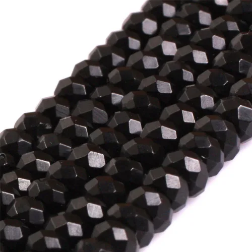 Granos de piedra preciosa semipreciosa natural del grado AAA para la fabricación de la joyería 15 '' (Rondelle espinela negra/2X4MM)