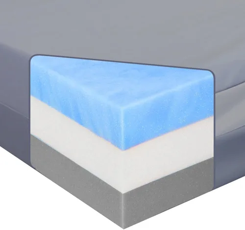 Miniatura 3 de Colchón de espuma viscoelástica para incontinencia impermeable, parte superior infundida de gel, funda de vinilo sellada, fácil de limpiar