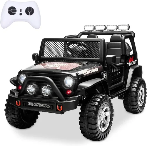 SEHOMY - Camioneta eléctrica de 2 plazas para niños con control remoto, auto eléctrico de 12 V para niños de 3 años - Suspensión de resorte, luces