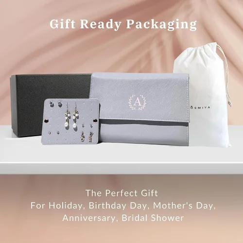 Miniatura 8 de Joyero de viaje personalizado con inicial, regalos personalizados con monograma para mujeres, regalos de propuesta de dama de honor, organizador
