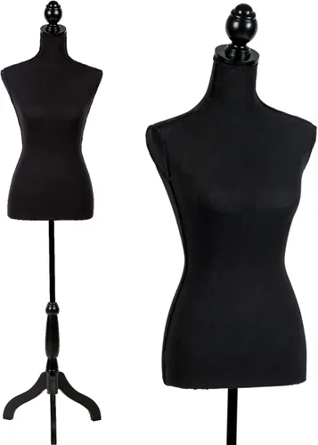 HCY Maniquíes femeninos forma de vestido de torso para exhibición, maniquí de cuerpo de maniquí, soporte de maniquí de 60 a 67 pulgadas de altura