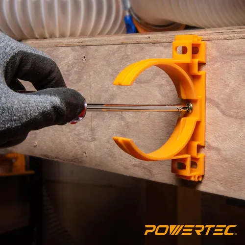 Miniatura 5 de POWERTEC 70342-P2 Perchas de estilo abierto para tubería y manguera de recolección de polvo de 2-1/2 pulgadas con múltiples opciones de montaje
