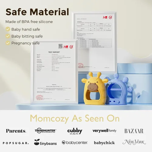 Miniatura 7 de Momcozy Juguetes mordedores para bebés Juguetes para la dentición del bebé Alivio de la dentición del bebé Juguetes mordedores de silicona