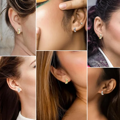 Miniatura 6 de JEROOT Aretes magnéticos de titanio para mujer, aretes de titanio puro para orejas sensibles, 1 par de aretes de oreja para mujer para regalo