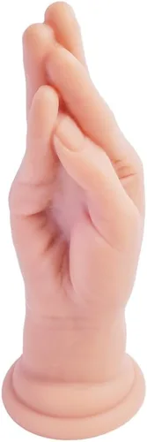 Consolador de mano realista con tapón anal: consolador de silicona de 9.6 pulgadas con puño potente y ventosa fuerte - pene grueso y gordo tipo