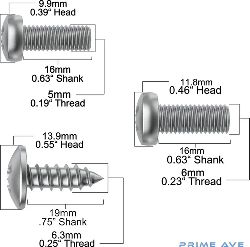 Miniatura 6 de Tornillos de matrícula de acero inoxidable para Mercedes Benz (longitud extendida)
