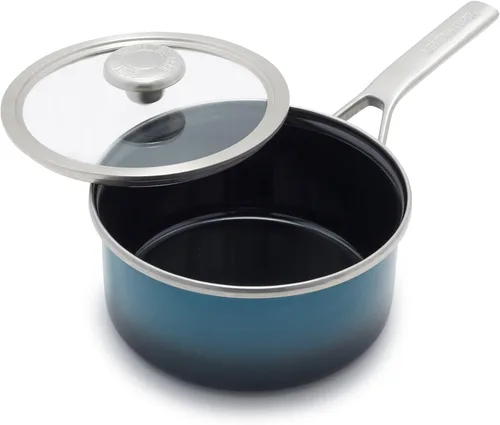 Miniatura 19 de Merten & Storck Utensilios de cocina esmaltados con núcleo de acero hecho a mano europea, sartén de 3 cuartos de galón con tapa, inducción, sin PFAS