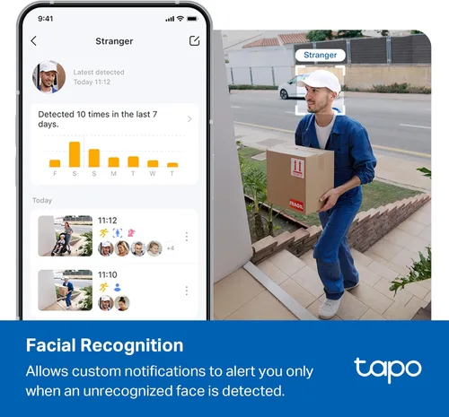 Miniatura 5 de Tapo - Cámara de seguridad para exteriores con cable, panorámica/inclinación, 4K 8MP, detección gratuita de personas/vehículos y vista de 360°