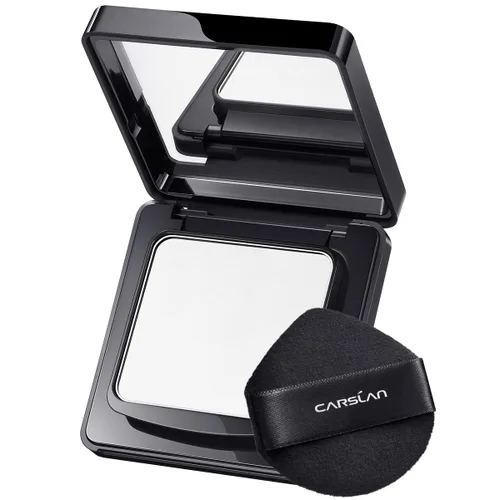 CARSLAN Polvo prensado impermeable para la cara compacto, control de aceite de larga duración de 24H Polvo fijador prensado sin talco, libre de 01