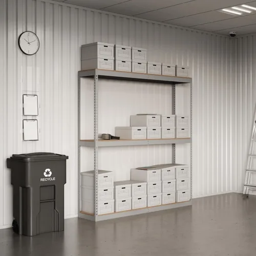 Miniatura 2 de Shelving Inc. 24 pulgadas de profundidad x 72 pulgadas de ancho x 84 pulgadas de alto - Estantería gris resistente sin pernos de 3 estantes