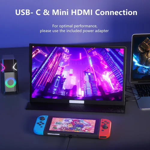 Miniatura 5 de Monitor portátil 4K de 15.6 pulgadas UHD 3840 x 2160 monitor portátil para juegos 130% sRGB pantalla táctil de metal ligero con monitor de viaje