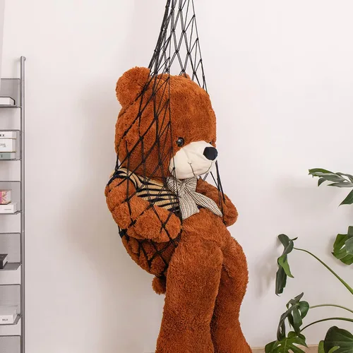 Miniatura 3 de Novela red de animales de peluche o hamaca para colgar en el techo de 6.5 pies, solo un gancho. Conveniente para esquinas, paredes y red colgante