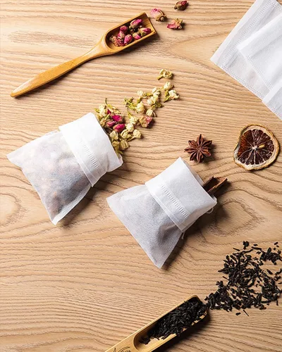 Miniatura 7 de 400 bolsas de té desechables para té de hojas sueltas con cuchara de té gratis, bolsas de filtro para café, especias, hierbas (QS218)