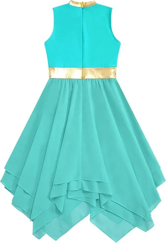 Miniatura 123 de CHICTRY Vestido de baile lírico sin mangas asimétrico para niñas, disfraz de adoración litúrgica contemporánea