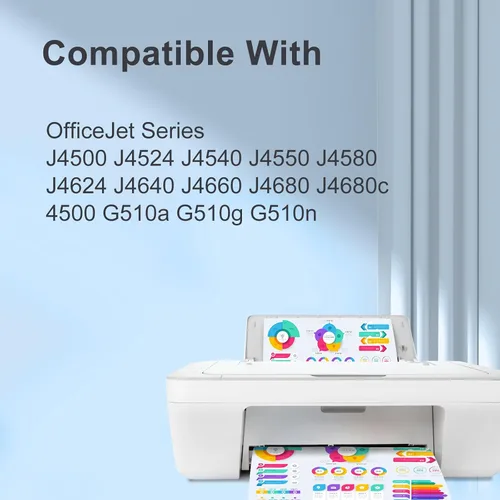 Miniatura 2 de TEINO Cartuchos de tinta 901 remanufacturados para HP 901 901XL 901 XL uso con impresoras HP OfficeJet J4680 J4580 4500 J4500 Series J4680c J4624