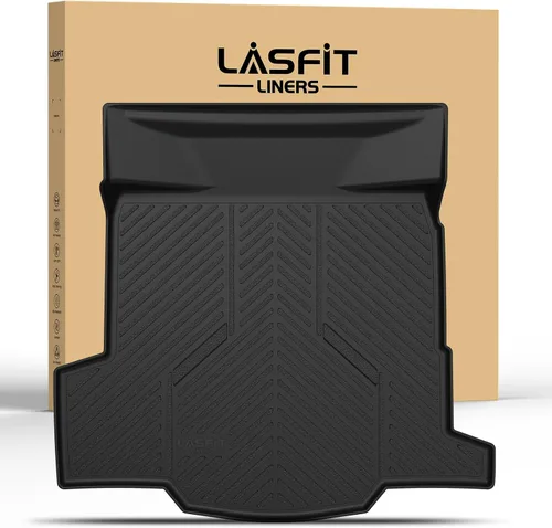 Miniatura 61 de LASFIT Juego completo de tapetes de elastómero termoplástico para todo tipo de clima de ajuste personalizado para automóviles, de 1ª y 2ª fila, 3