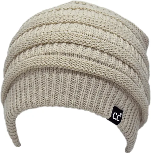 Miniatura 32 de C.C Winter Oversized Beanie Hat with Fuzzy Lining – Thick Knit Thermal Beanie for Cold Weather, Soft Warm Fleece Lined Cap