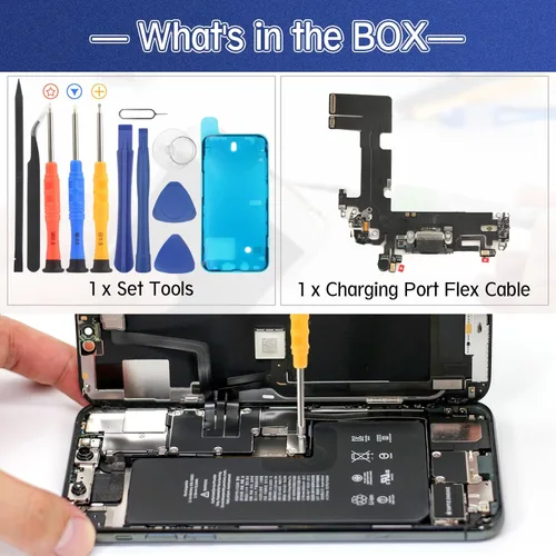 Miniatura 6 de Reemplazo para iPhone 13 Puerto de carga Dock Conector para iPhone 13 Puerto de carga Reemplazo USB Cargador Junta Flex Cable Asamblea Accesorios