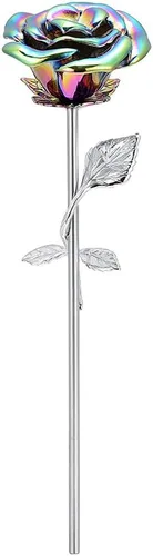 Miniatura 10 de XSMZB Urnas de cremación de rosas para cenizas, tallo largo, colorido recuerdo de cremación de rosas para cenizas, soporte conmemorativo para urna
