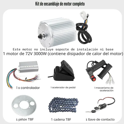 Miniatura 6 de Motor sin escobillas CC 3000W 72V Motor eléctrico de alta potencia Controlador sin escobillas 50A Motor de scooter Go Kart Kit de motor eléctrico