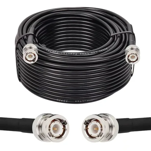 Miniatura 14 de MOOKEERF Cable BNC - 1 pie 2 piezas RG58 50 ohm macho a macho cables coaxiales de extensión BNC de baja pérdida para antenas, radios RF, módems