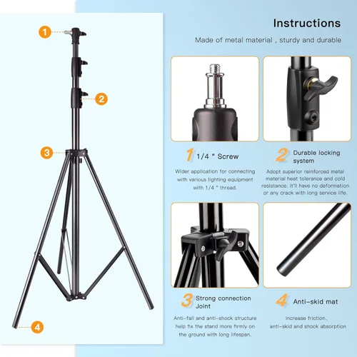 Miniatura 7 de Godox Trípode de Luz de Aluminio Resistente para Iluminación de Fotografía en Estudio, Fondos, Monolights, Flash Estroboscópico - 286CM, 112 Pulgadas