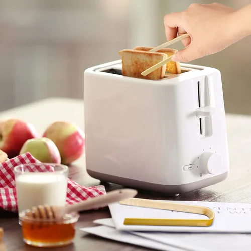 Miniatura 5 de Patelai 90 piezas de mini pinzas de bambú largas para tostadas, utensilios de cocina de bambú desechables de madera para tostadas de pan