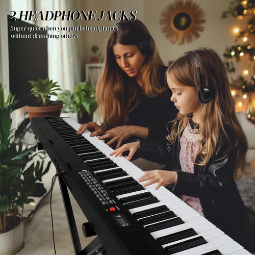 Miniatura 6 de Ktaxon - Set de piano de teclado electrónico plegable de 88 teclas, piano eléctrico semipesado, piano digital con soporte X doble, 2 modos