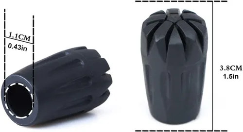 Miniatura 2 de ANIUHL 8 puntas de goma para bastones de senderismo, puntas de repuesto para bastones de senderismo, absorción de golpes y estabilidad mejorada