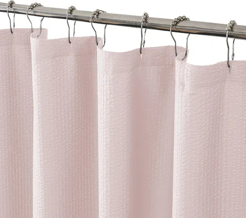 Miniatura 7 de OVZME Cortina de ducha rosa y bayas, cortina de baño para niños de 72 pulgadas de largo, cortina de ducha de tela de gofre con relieve 3D, cortina
