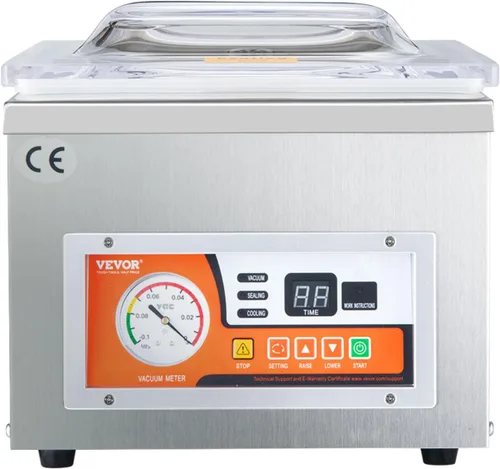 Miniatura 9 de VEVOR Sellador al Vacío de Cámara, DZ-260A velocidad de bomba de 6.5 cbm/h, excelente efecto de sellado con control automático, máquina de envasado