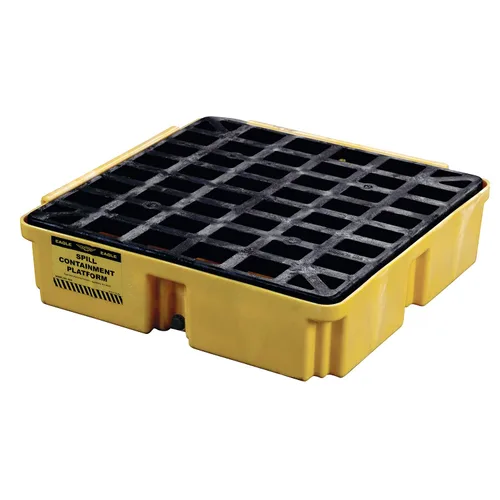 Miniatura 20 de Eagle Plataforma modular para derrames de un tambor, 26.25"x26"x6.5", sumidero de 15 galones, bandeja de contención de capacidad de carga de 2,000