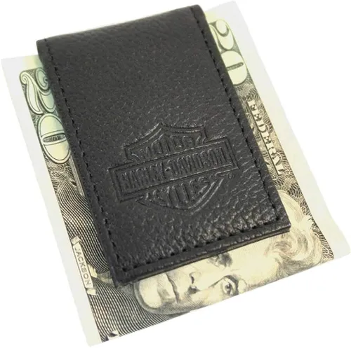 Miniatura 2 de Harley-Davidson MSB8385-BLACK - Clip magnético para el dinero de hombre piel con relieve BS color negro