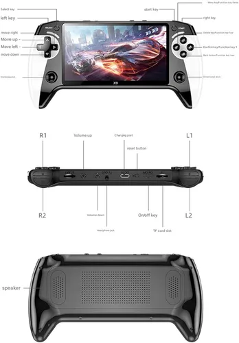 Miniatura 7 de X9 - Consola de juegos de mano retro, pantalla HD IPS portátil de 5.5 pulgadas, más de 3000 juegos incorporados, más de 10 emuladores externos, 1