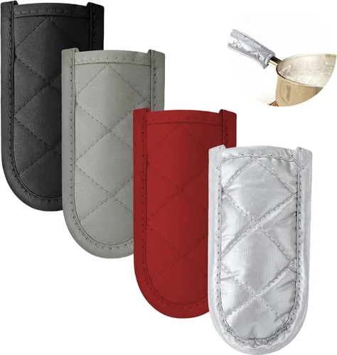 Miniatura 9 de Patelai 4 fundas para mango de sartén de hierro fundido, fundas resistentes al calor, funda para sartén caliente, soporte antideslizante
