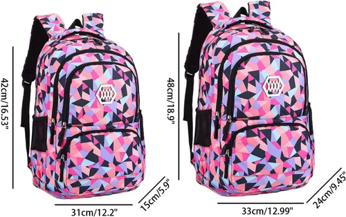 Miniatura 2 de JiaYou Mochila escolar primaria para niña con estampado de flores