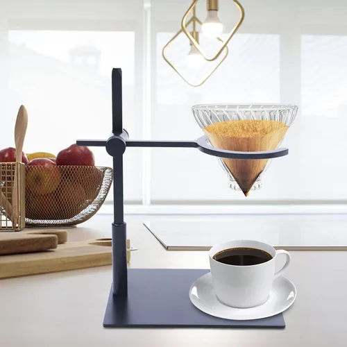 Miniatura 4 de Estación de café para verter sobre el soporte, soporte ajustable de aluminio negro para conocedores del café, amantes del café para la mejor