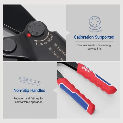 Miniatura 5 de Herramienta de engarzado de lengüetas de cable de batería iCrimp para lengüetas de cobre AWG 8-1/0, extremos de alambre resistentes