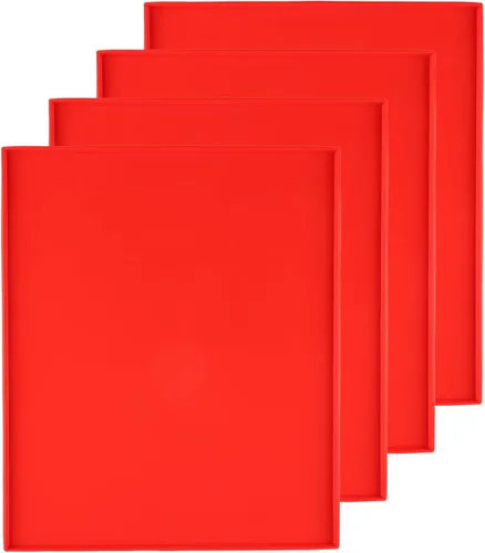 Miniatura 8 de 4 bandejas deshidratadoras con borde (12 x 10 pulgadas), hojas de silicona compatibles con Cosori CP267-FD, alfombrillas deshidratadoras de silicona