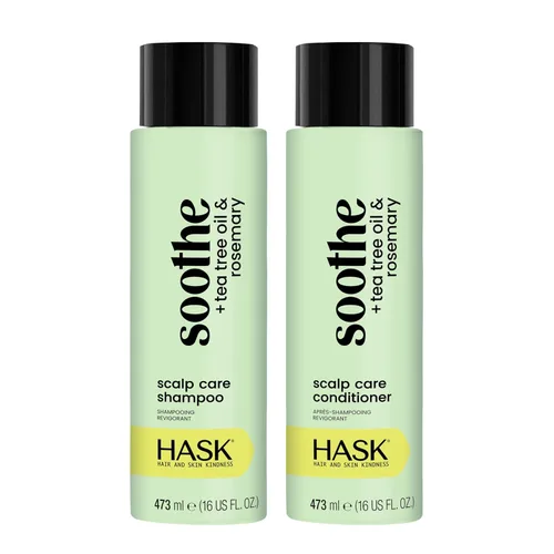 Miniatura 13 de HASK Juego de champú vigorizante de aceite de árbol de té y romero + acondicionador Refresca el cuero cabelludo, calma, sin sulfatos, sin