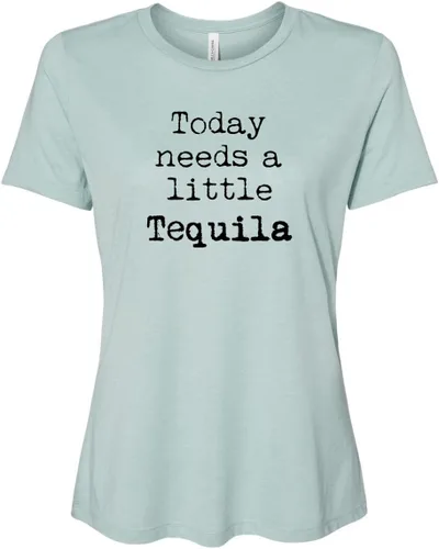 Miniatura 7 de Cute Women's Screen Printed Crew Neck Tee, Shirts With Sayings, Dusty Blue or Olive