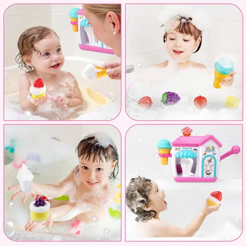 Miniatura 3 de Gretex Juguetes de Baño para Niñas Pequeñas de 3 4 5 6 7 8 Años, Juguete de Baño Fabricante de Helados de Burbujas, Juguetes de Ducha, Juguetes