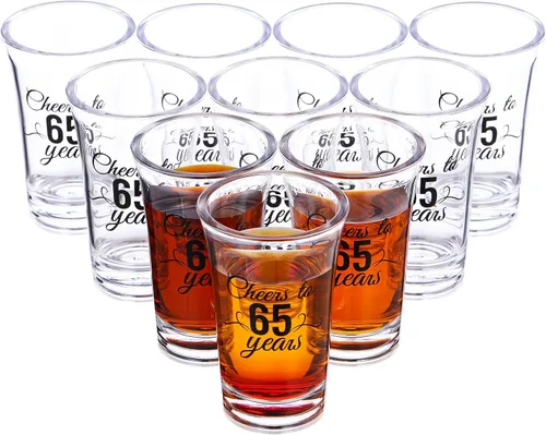 Miniatura 18 de Sliner Paquete de 48 Vasos de Chupito de Cumpleaños a Granel 1.4oz Brindis a los 30/40/50/60/70/80 Años Vaso de Chupito Indestructible Base Gruesa