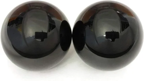 Miniatura 4 de Top Chi Bolas Baoding de obsidiana negra con bolsa de transporte para terapia de manos, ejercicio y alivio del estrés (grande, 1.9 pulgadas)