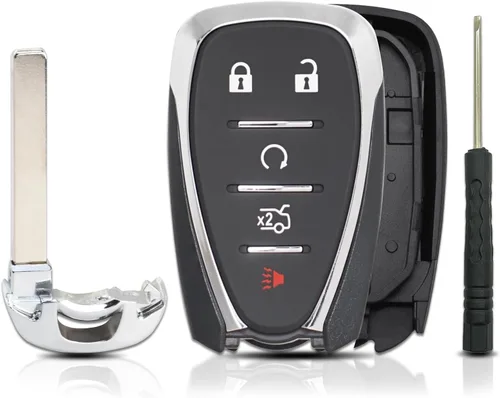 Funda para llavero compatible con Chevy Malibu/Cruze/Camaro/Traverse/Equinox 2016-2022 de 5 botones de repuesto para llave remota HYQ4AA HYQ4EA, no