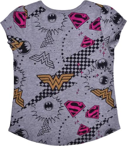 Miniatura 3 de DC Comics Justice League Girls T-Shirt 4 Pack for Toddler GreyPurpleRedBlue