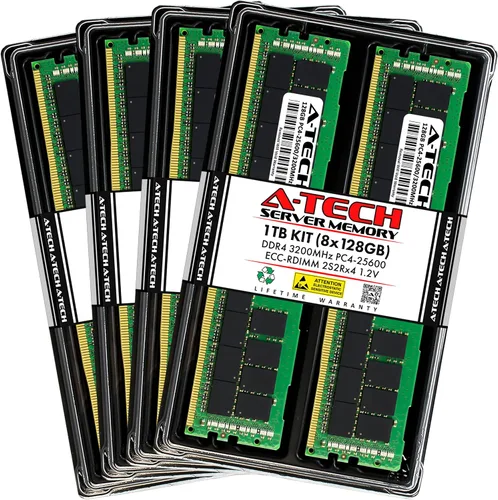 Miniatura 17 de A-Tech 4GB DDR4 2133MHz PC4-17000 ECC RDIMM 1Rx8 Single Rank 1.2V ECC Registered DIMM de 288 pines Módulo de actualización de memoria RAM