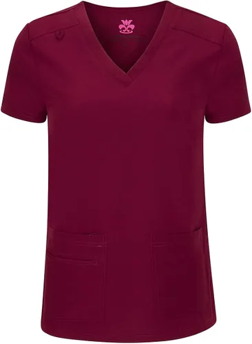 Miniatura 2 de Natural Uniforms Conjunto de top elástico con cuello en V y pantalón cargo para mujer